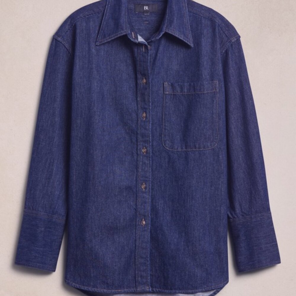 Banana Republic Oversized Denim Shirt-SMALL-NWT - Picture 3 of 6